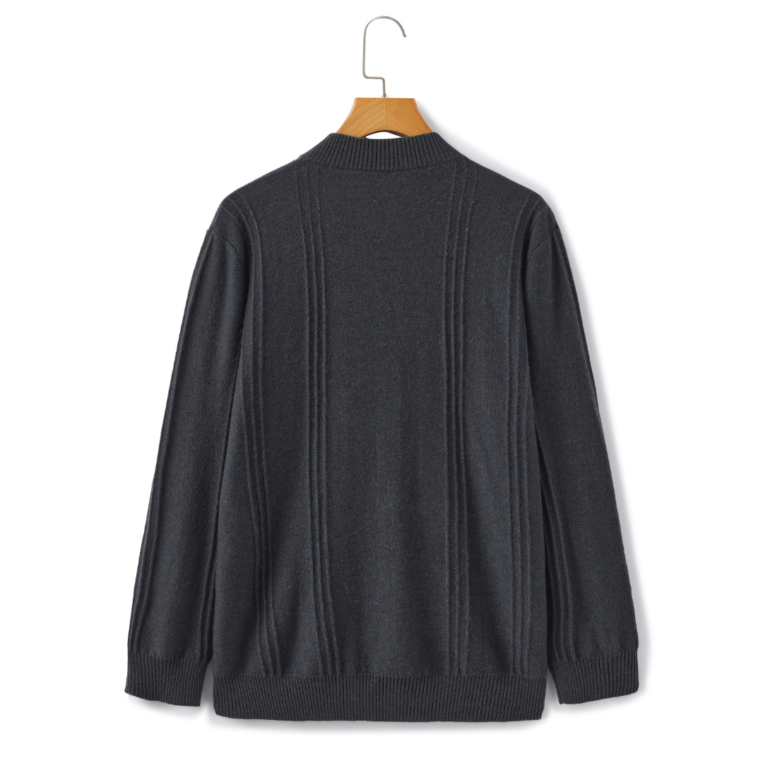 Vittorio | 100% Cashmere Half Zip Ribbed