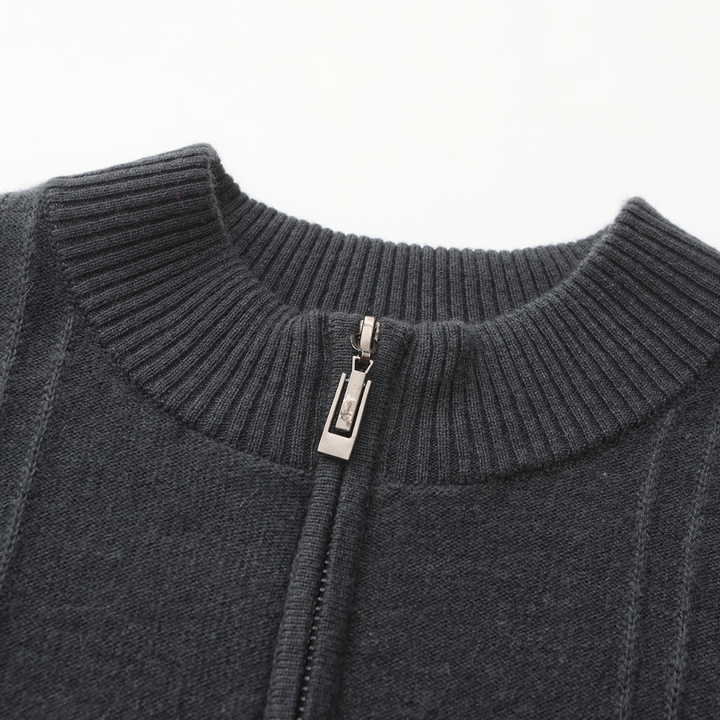 Vittorio | 100% Cashmere Half Zip Ribbed