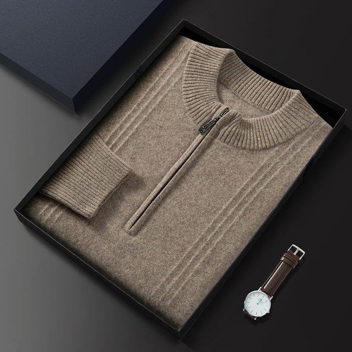 Vittorio | 100% Cashmere Half Zip Ribbed