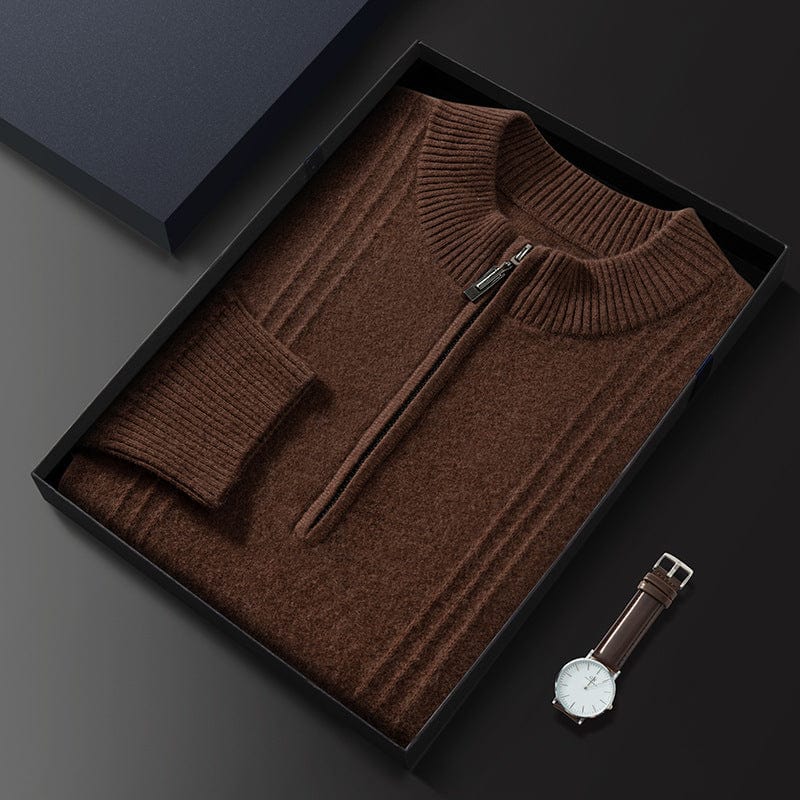 Vittorio | 100% Cashmere Half Zip Ribbed