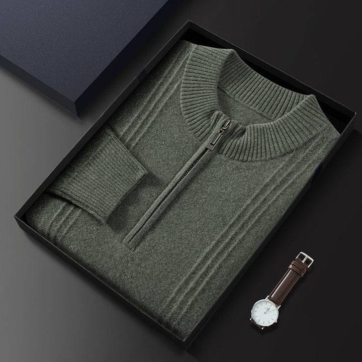 Vittorio | 100% Cashmere Half Zip Ribbed