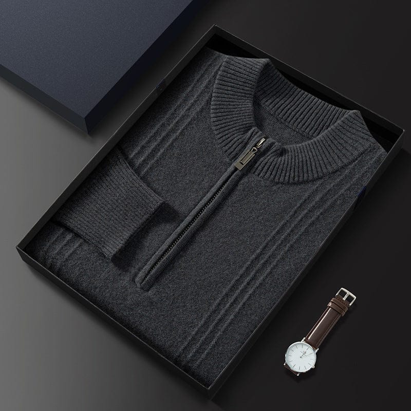 Vittorio | 100% Cashmere Half Zip Ribbed