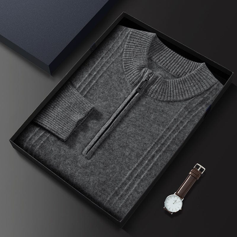 Vittorio | 100% Cashmere Half Zip Ribbed